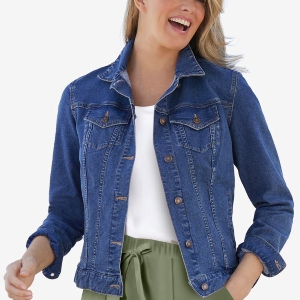 Woman Within Classic Stretch Jean Jacket Women’s 18W